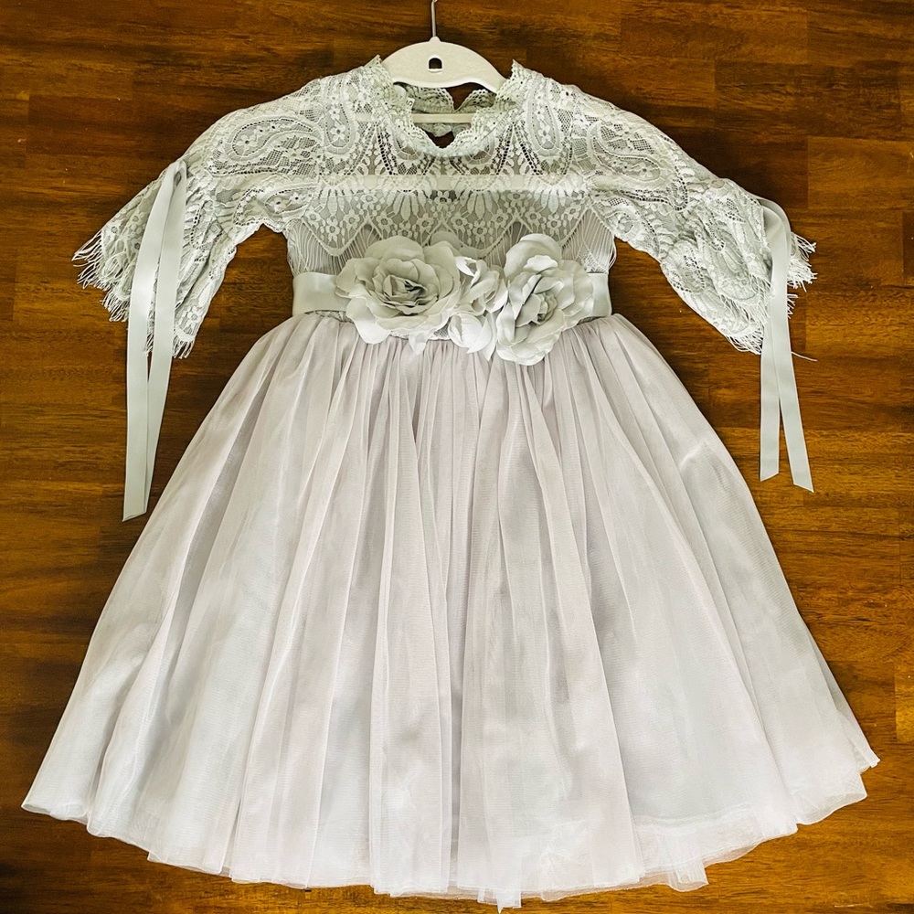 Gorgeous Trish Scully Lace Tulle Rose Girls Dress Gown Size 5
